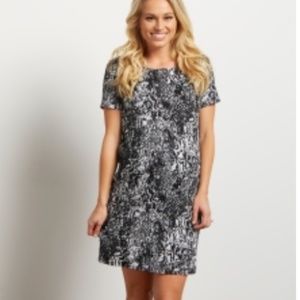 Pinkblush black and white patterned maternity dres